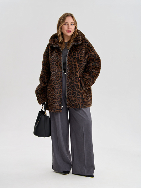 Дубленка LAWINTER  модель 35622, цвет Черный леопард