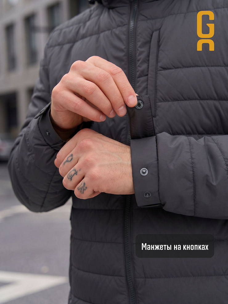 Куртка мужская демисезонная GRIZMAN, темно-серая, модель 74292