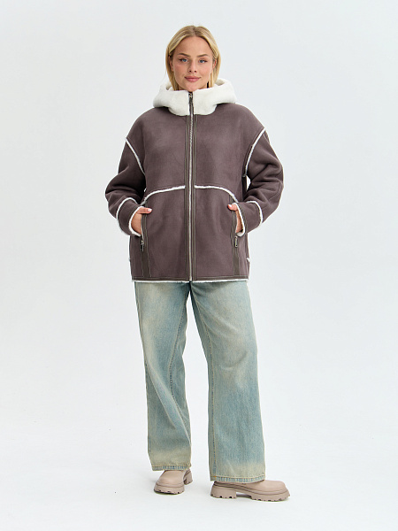 Дубленка LAWINTER  модель 35860, цвет Серый