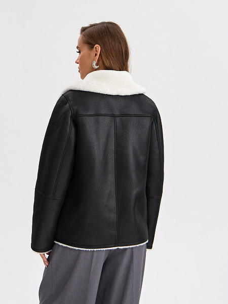 Дубленка LAWINTER  модель 3588, цвет Черно-белый