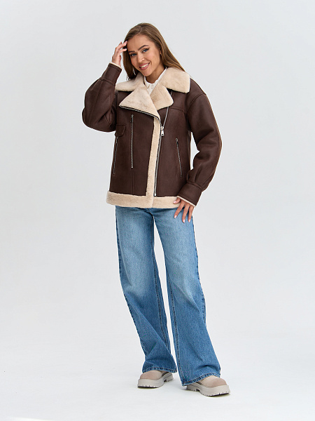 Дубленка LAWINTER  модель 35204, цвет Коричневый