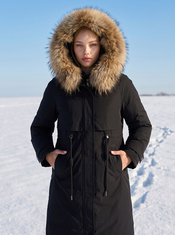 Парка женская зимняя LAWINTER, черная, модель 83726