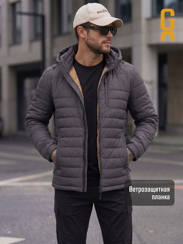 Куртка мужская демисезонная GRIZMAN, темно-серая, модель 74292