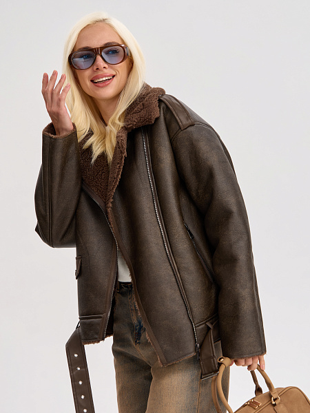 Дубленка VACANT  модель 34502, цвет Коричневый