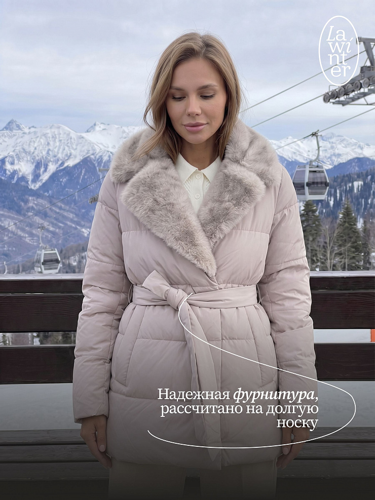 Куртка женская зимняя LAWINTER, светло-серая, модель 84739