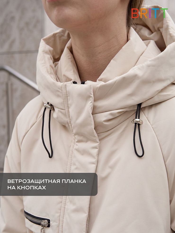 Куртка для девочки демисезонная BRITT, светло-бежевая, модель 63603