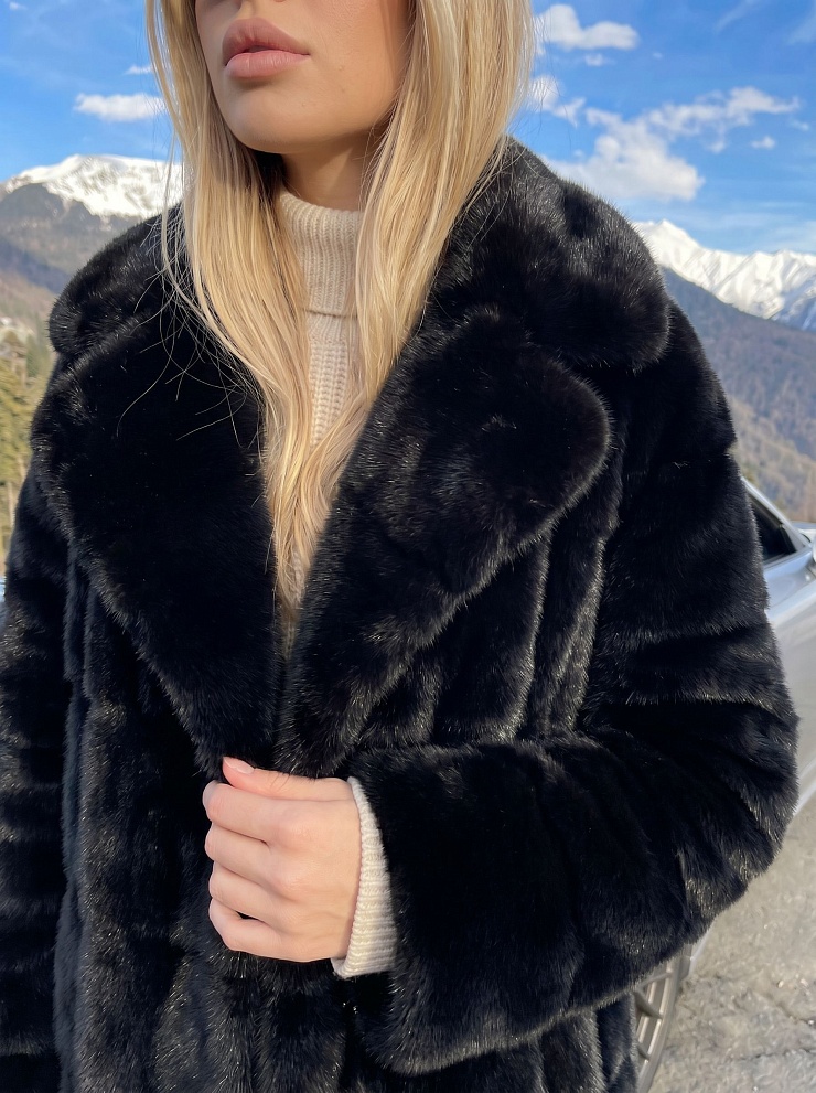 Шуба женская зимняя LAWINTER, графит, модель 53591