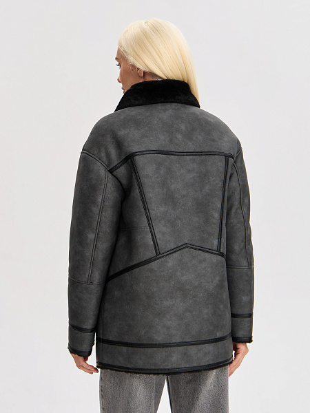 Дубленка LAWINTER  модель 35766, цвет Темно-серый