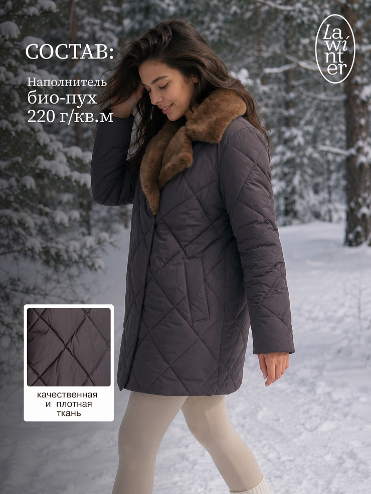 Куртка женская зимняя LAWINTER, графит, модель 85361