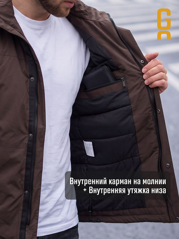 Куртка мужская демисезонная GRIZMAN, коричневая, модель 74786