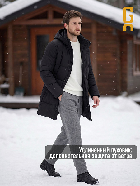 Куртка мужская зимняя GRIZMAN, черная, модель 73554