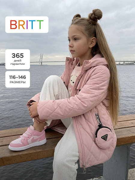 Куртка для девочки демисезонная BRITT, розовая, модель 63239