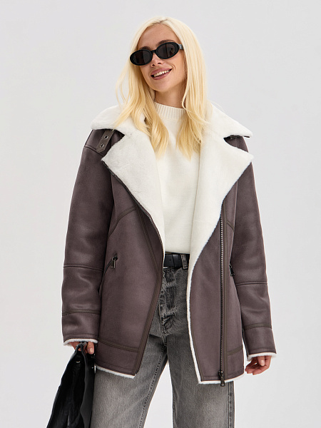 Дубленка LAWINTER  модель 35766, цвет Серый