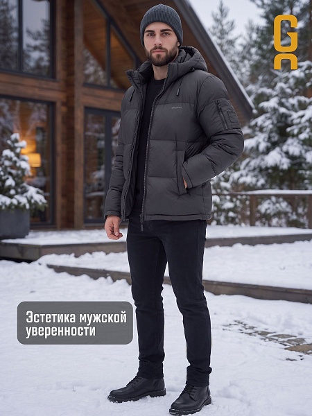 Куртка мужская зимняя GRIZMAN, темно-серая, модель 76981
