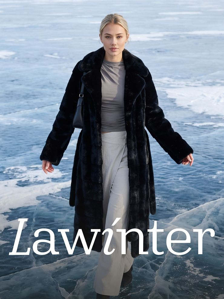 Шуба женская зимняя LAWINTER, черная, модель 53591