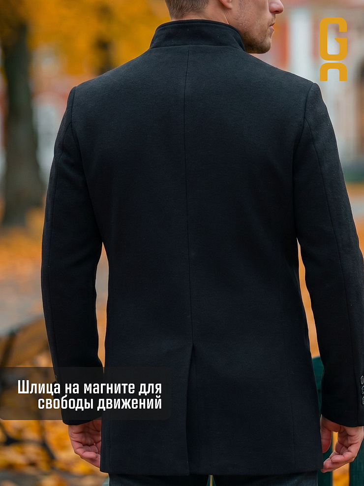 Пальто мужское осеннее GRIZMAN, черное, модель 74758