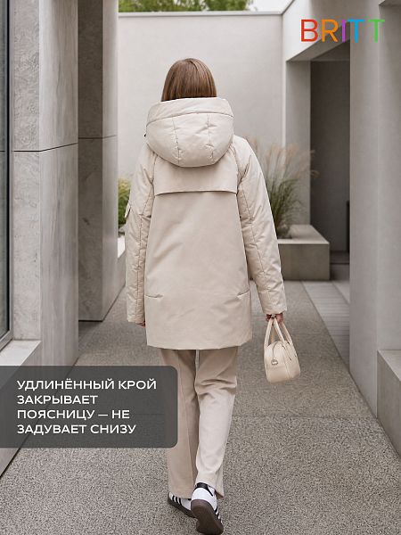 Куртка для девочки демисезонная BRITT, светло-бежевая, модель 63603