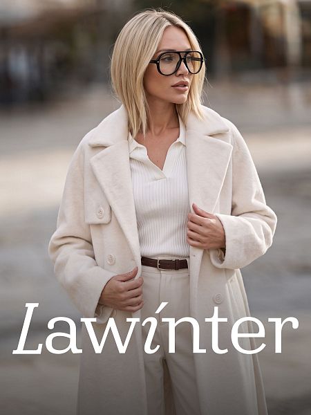 Пальто женское осеннее LAWINTER, молочное, модель 84867