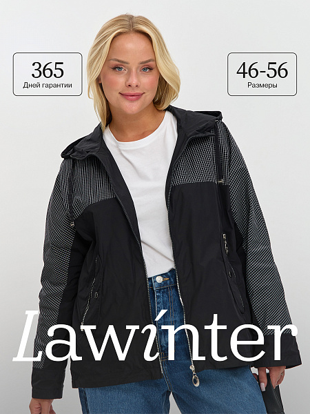 Куртка женская осенняя LAWINTER, черная, модель 84704