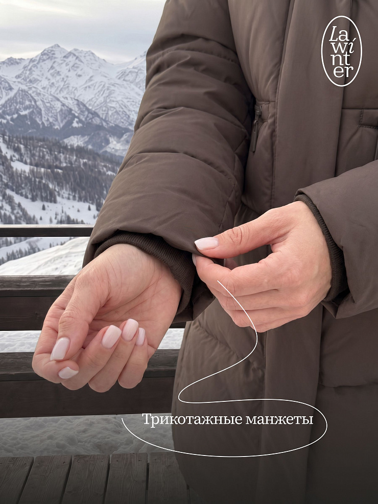 Куртка женская зимняя LAWINTER, коричневая, модель 85780