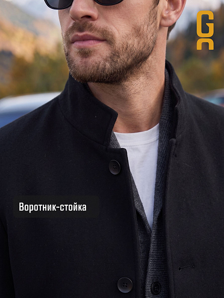 Пальто мужское демисезонное GRIZMAN, черное, модель 75417