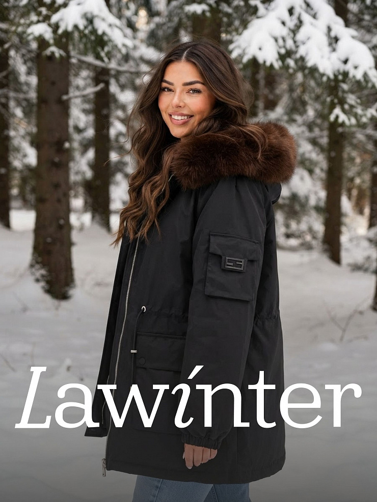 Парка женская зимняя LAWINTER, черная, модель 86849