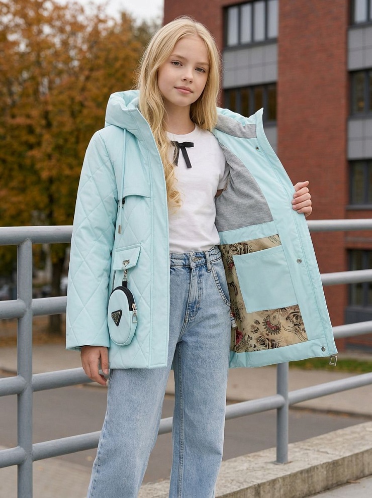 Куртка для девочки демисезонная BRITT, мята, модель 63239
