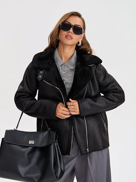 Дубленка LAWINTER  модель 3588, цвет Черный