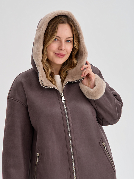 Дубленка LAWINTER  модель 35475, цвет Серый