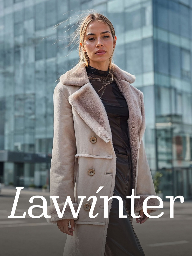 Дубленка женская зимняя LAWINTER, серая, модель 3422