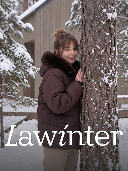 Куртка женская зимняя LAWINTER, коричневая, модель 84222