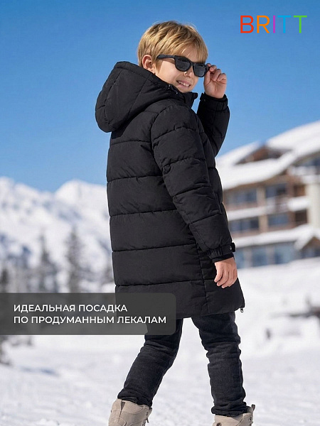 Куртка для мальчика зимняя BRITT, черная, модель 65216