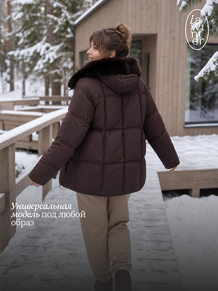 Куртка женская зимняя LAWINTER, коричневая, модель 84222