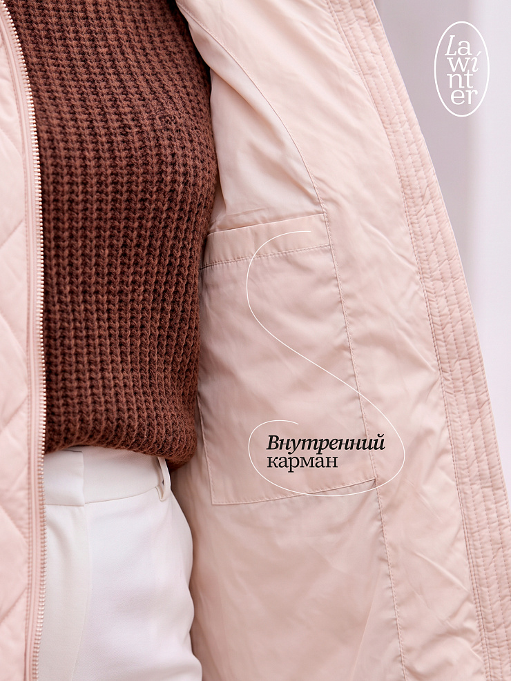 Куртка женская демисезонная LAWINTER, бежевая, модель 82145