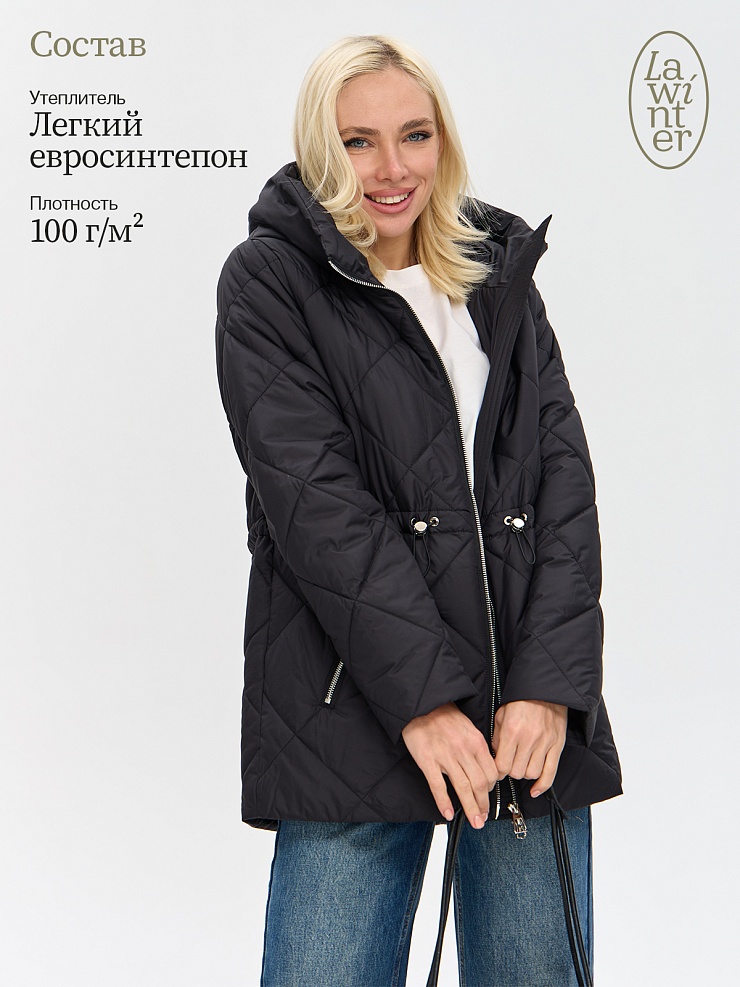 Куртка женская демисезонная LAWINTER, черная, модель 84619