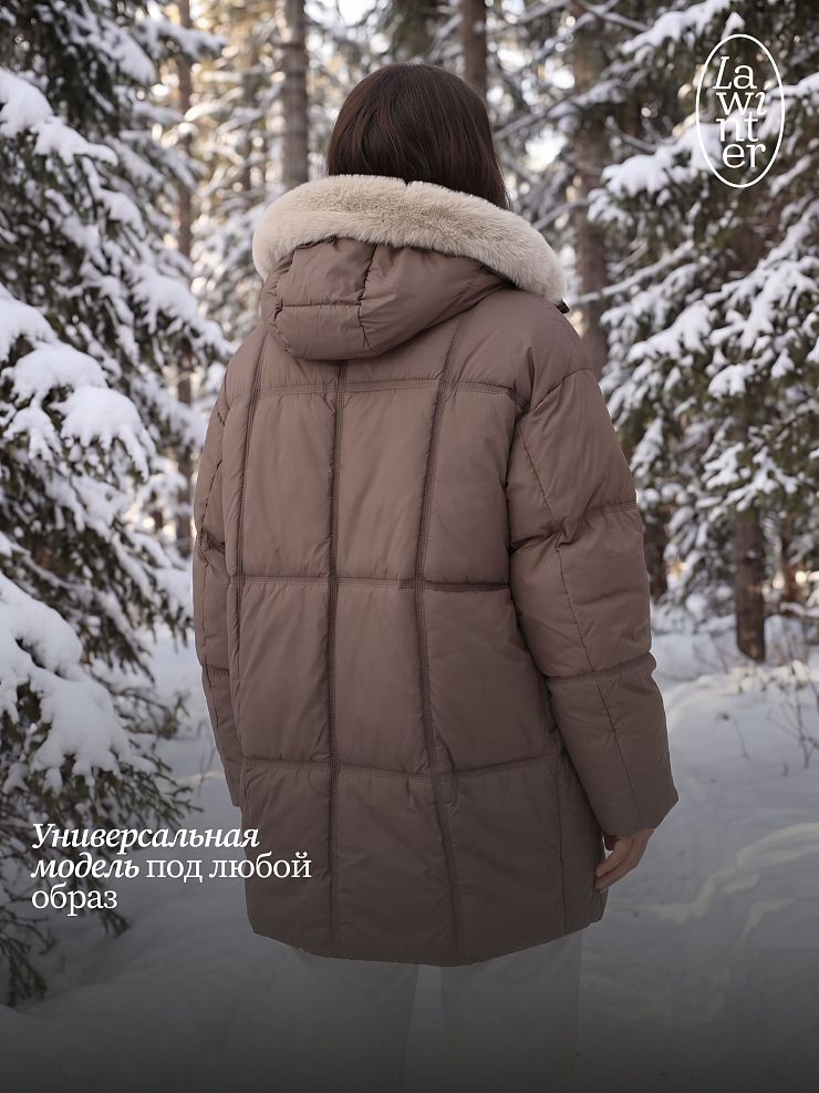 Куртка женская зимняя LAWINTER, капучино, модель 84222