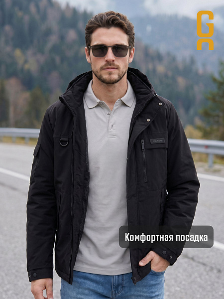 Куртка мужская демисезонная GRIZMAN, черная, модель 74919