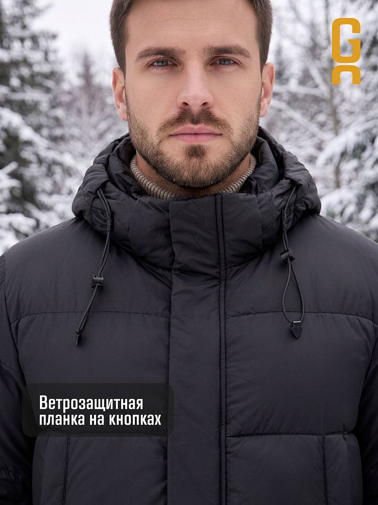 Пуховик мужской зимний GRIZMAN, черный, модель 76438