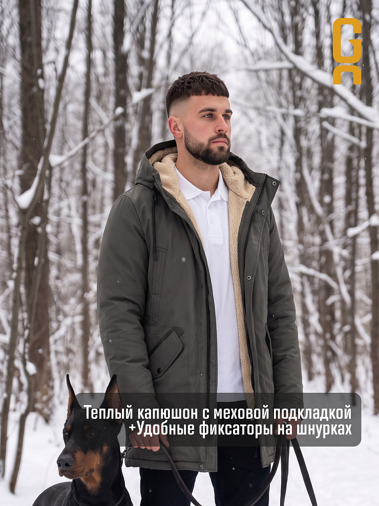 Парка мужская зимняя GRIZMAN, олива, модель 75880