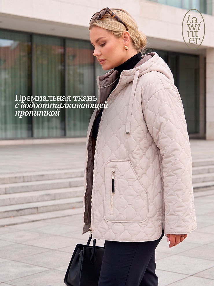 Куртка женская демисезонная LAWINTER, бежевая, модель 83594
