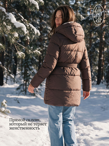 Куртка женская зимняя LAWINTER, коричневая, модель 86838