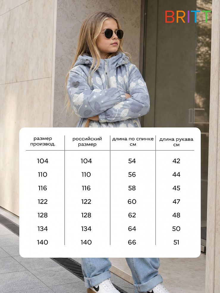 Куртка для девочки демисезонная BRITT, зеленая, модель 64738