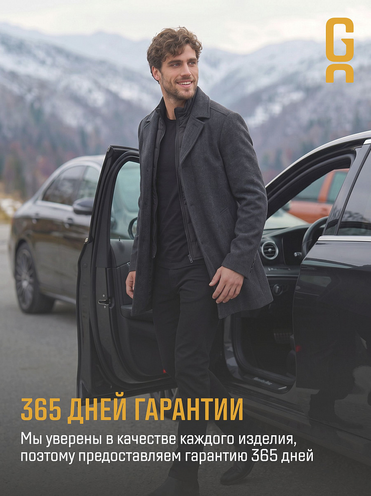 Пальто мужское осеннее GRIZMAN, черно-серое, модель 73931