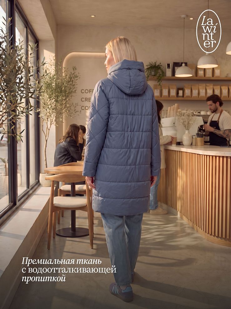 Пальто женское демисезонное LAWINTER, джинсовое, модель 84844