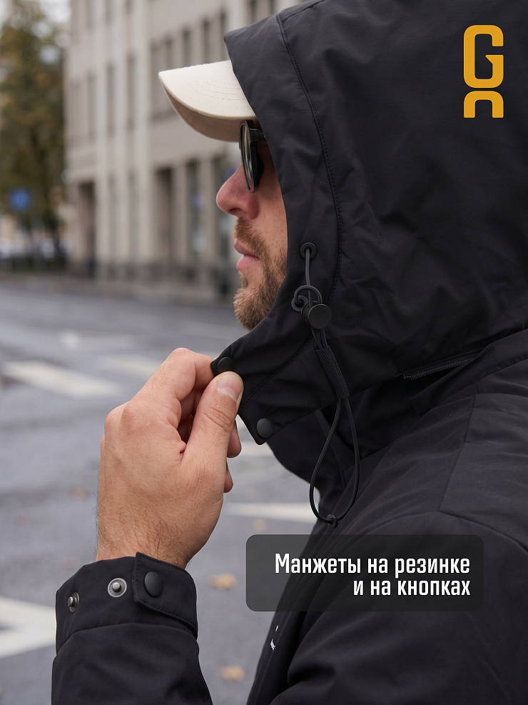 Куртка мужская демисезонная GRIZMAN, черная, модель 73529