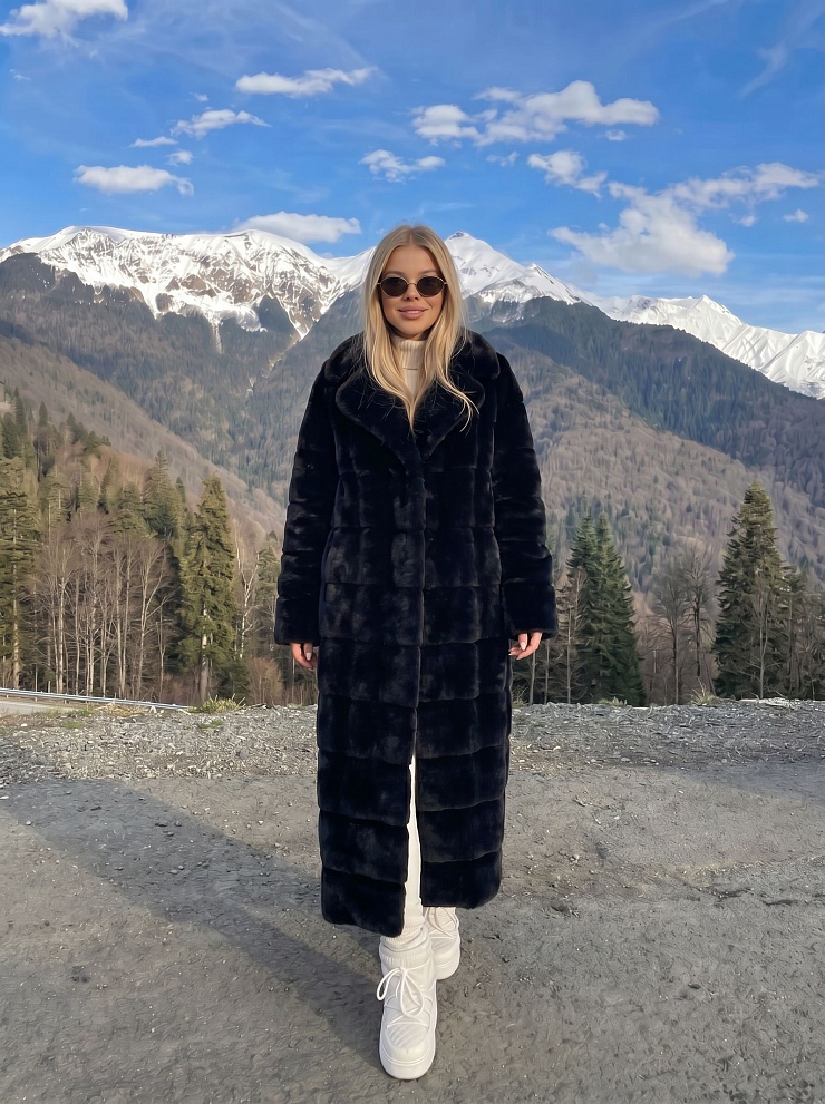 Шуба женская зимняя LAWINTER, графит, модель 53591