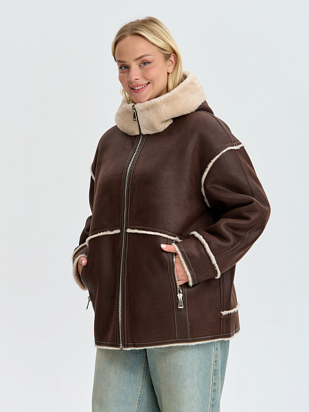 Дубленка LAWINTER  модель 35860, цвет Коричневый
