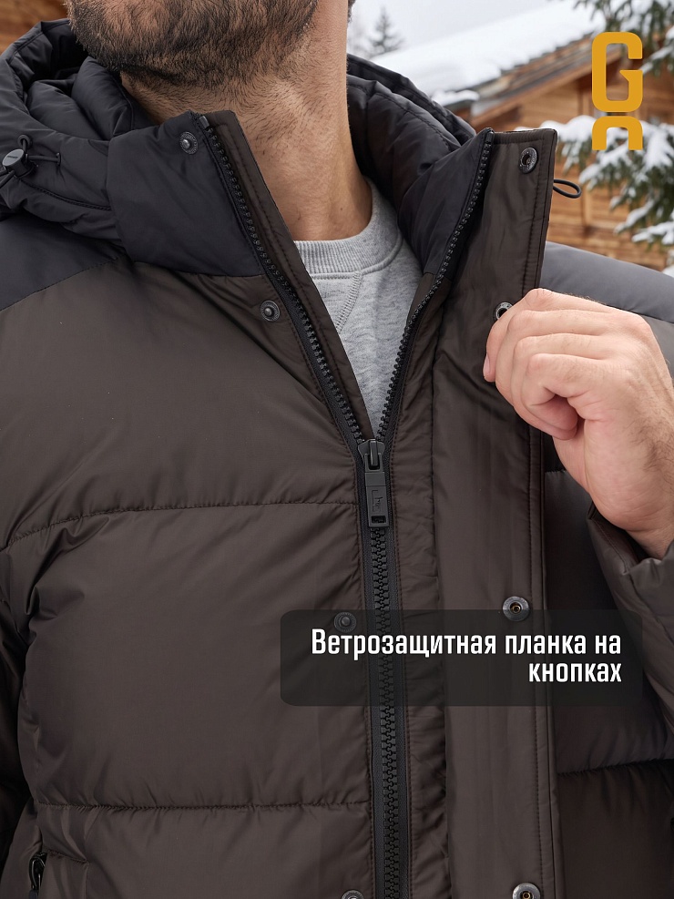 Куртка мужская зимняя GRIZMAN, коричневая, модель 76238