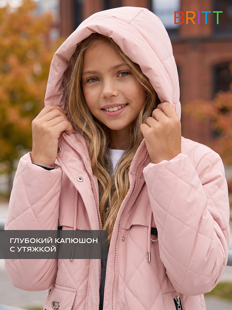 Куртка для девочки демисезонная BRITT, розовая, модель 63239