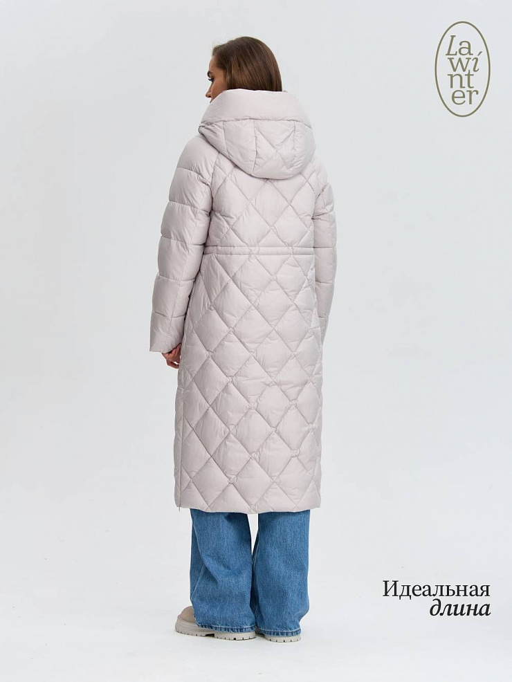 Пуховик женский зимний LAWINTER, молочный, модель 84944